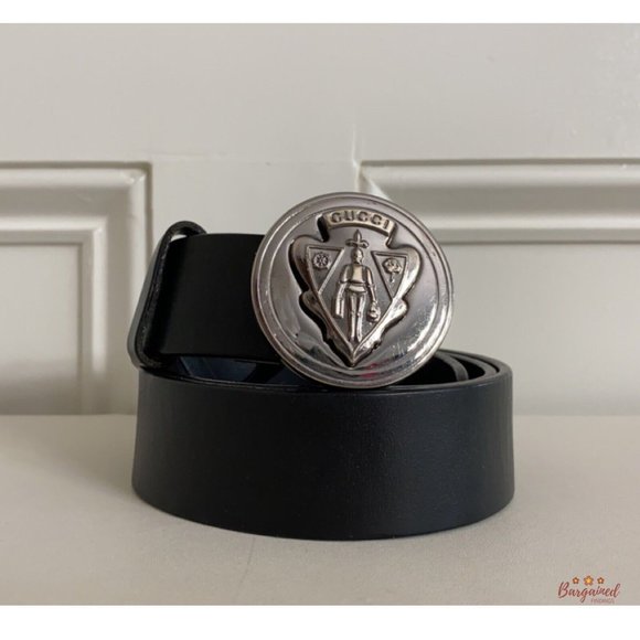 Authentic Gucci Black Calfskin Leather Silver Hysteria Buckle Belt Size 85/34 - Picture 12 of 13